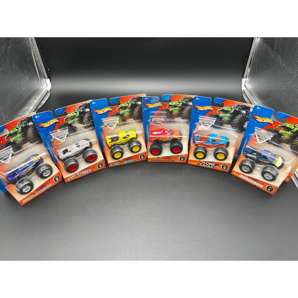 Hot Wheels Monster Jam 2004 Lot of 6 1:64 Die-Cast Trucks Pony Express Backdraft
